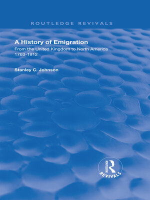 cover image of Emigration from the United Kingdom to North America, 1763 – 1912